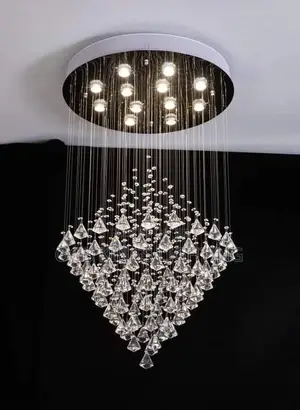 Modern Crystal Chandelier Celling Light Fixture Round Shape