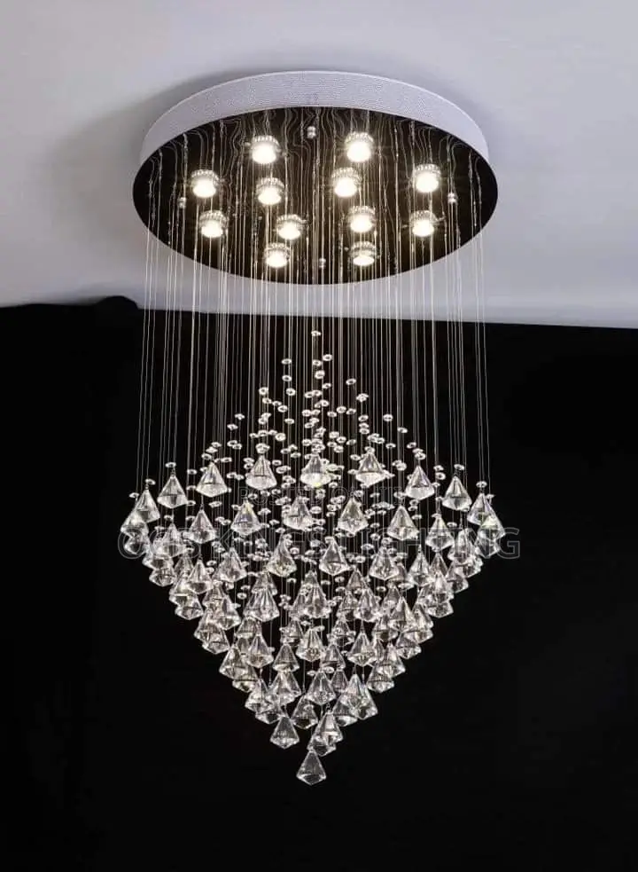 Modern Crystal Chandelier Celling Light Fixture Round Shape