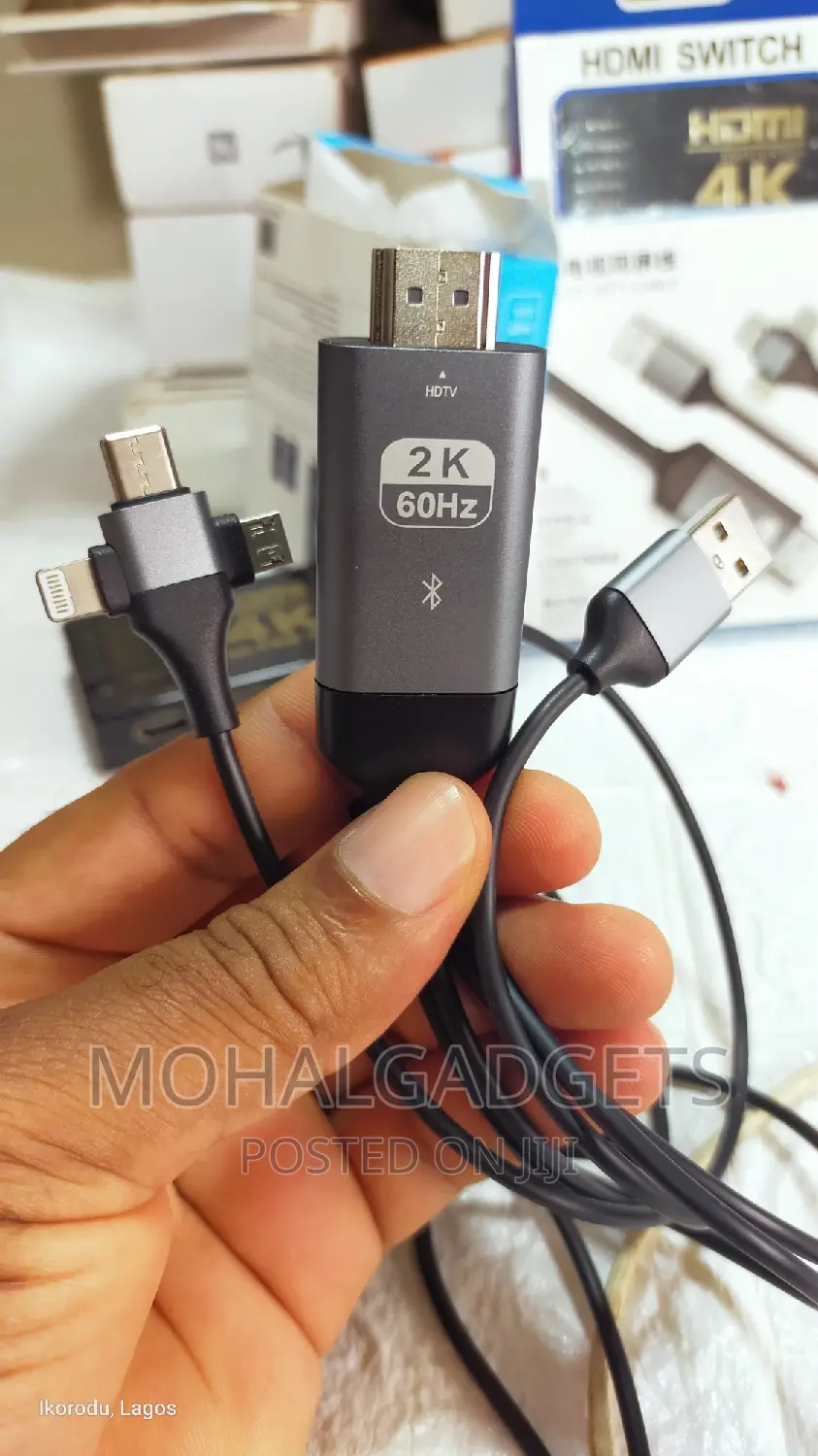 Phone to HDTV Cable(3 in 1)( Android Ios)