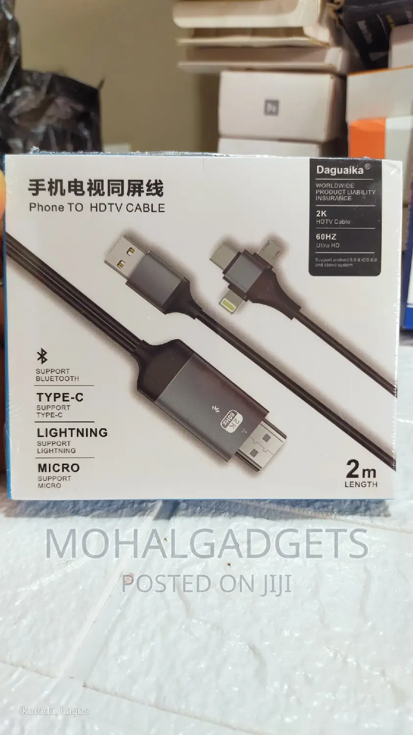 Phone to HDTV Cable(3 in 1)( Android Ios)