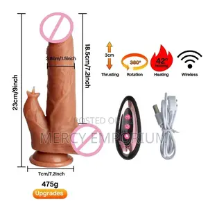 Thrusting, Heating, Vibrating Realistic Dildo+Remote Control
