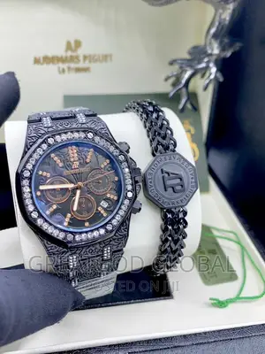 AP Chain Wristwatche With Bangle Black