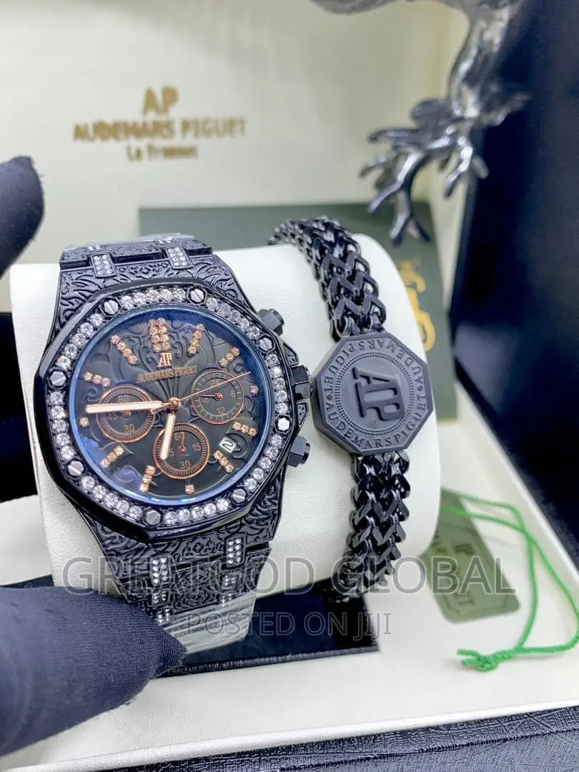 AP Chain Wristwatche With Bangle Black