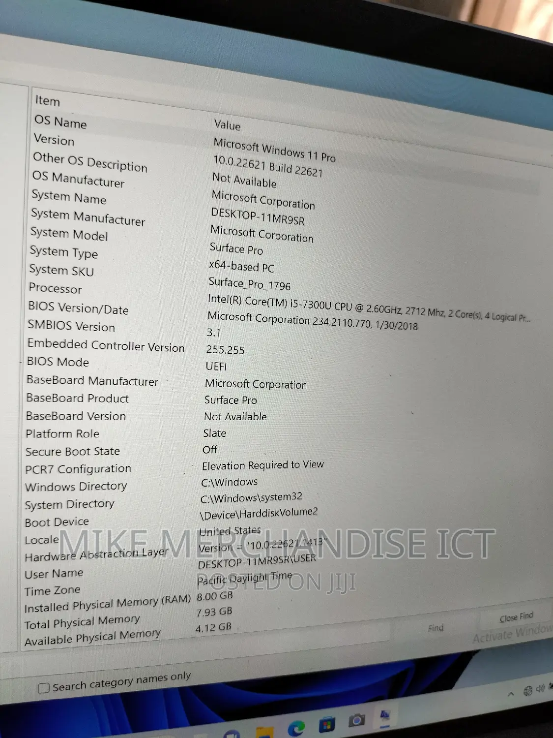 Laptop Microsoft Surface Pro 8GB Intel Core I5 SSD 256GB