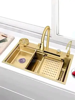 Pure Gold Steel Kitchen Sink With Multiple Accessories S/B