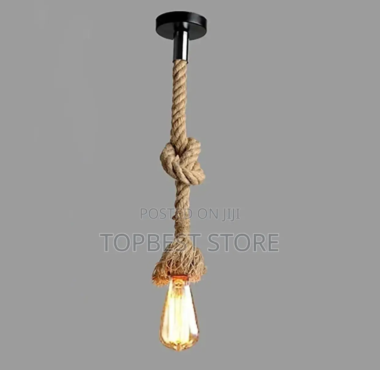 Rope Pendant Light Complete With Bulb