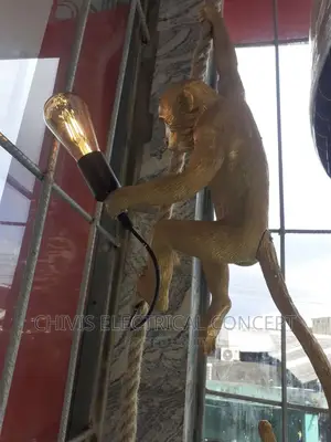Retro Monkey Lamp Nordic LED Pendant Lights Hemp Rope Resin