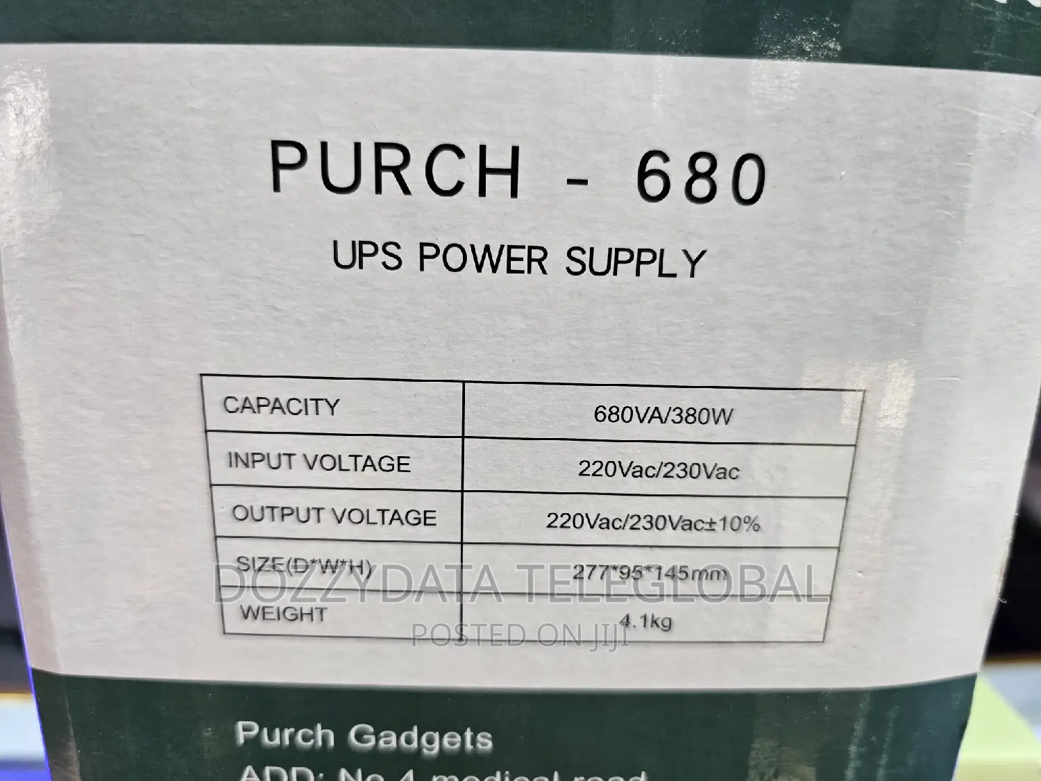 Purch 680VA Ups Power Supply