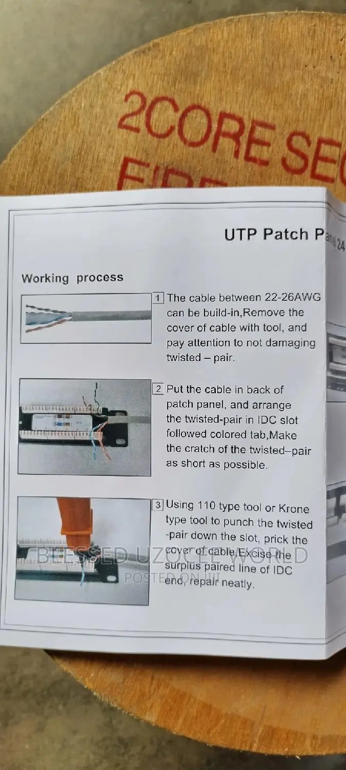 24 Ports Cat6 UTP Patch Panel for Networking Installation