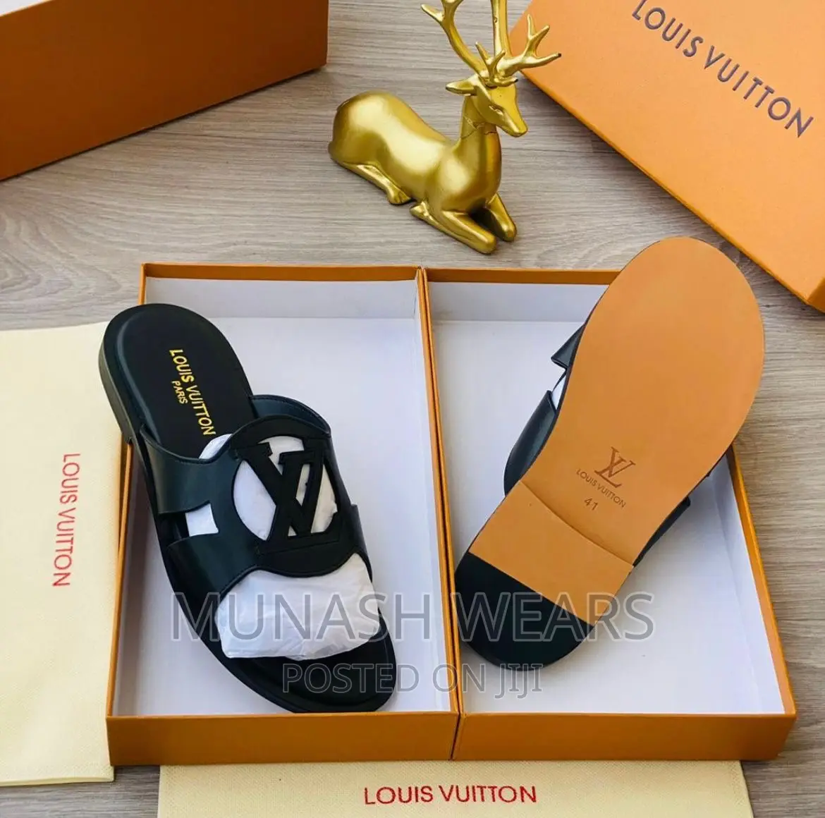 Louis Vuitton Leather Slipers