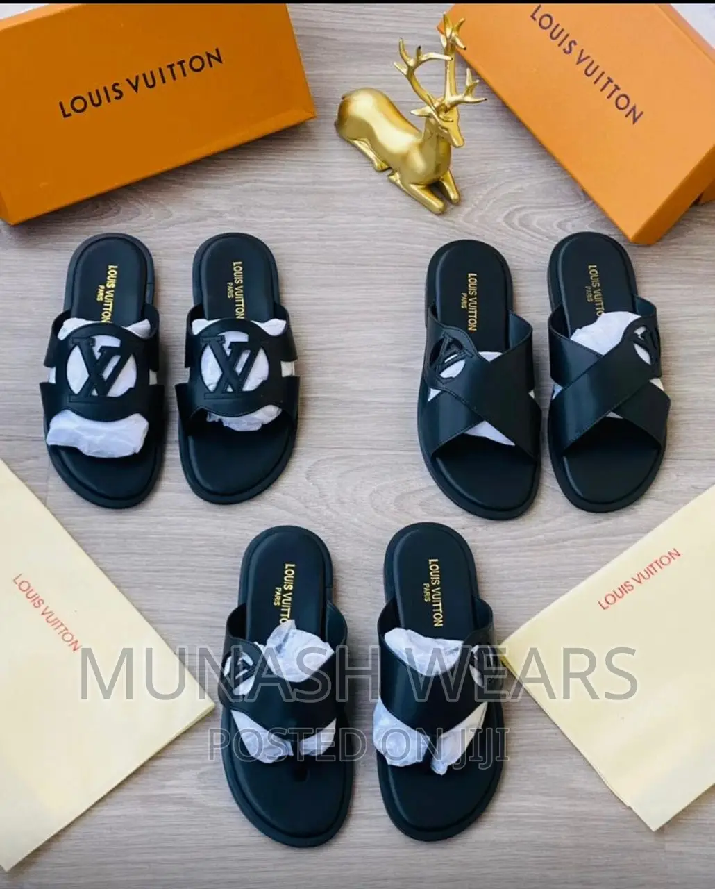 Louis Vuitton Leather Slipers