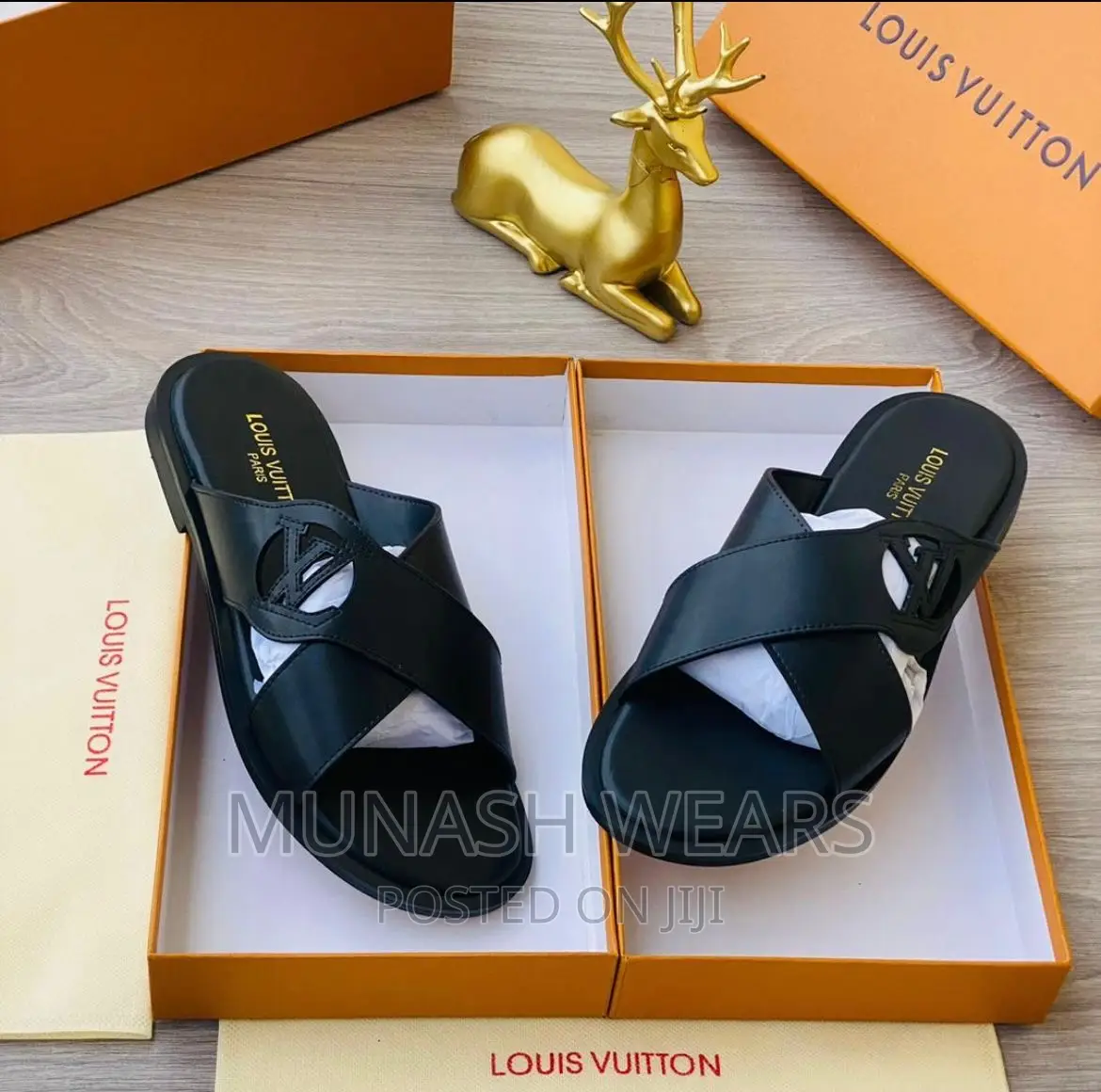 Louis Vuitton Leather Slipers