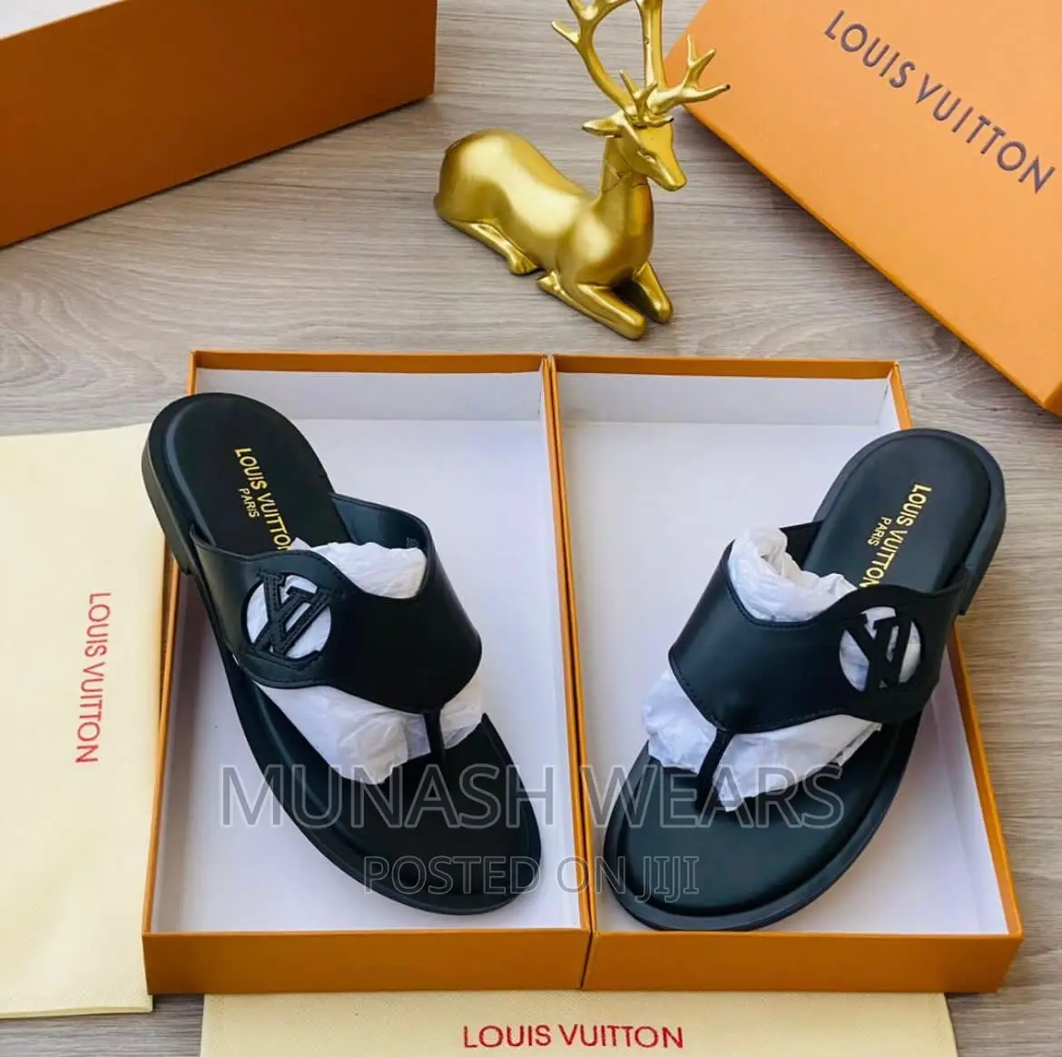 Louis Vuitton Leather Slipers