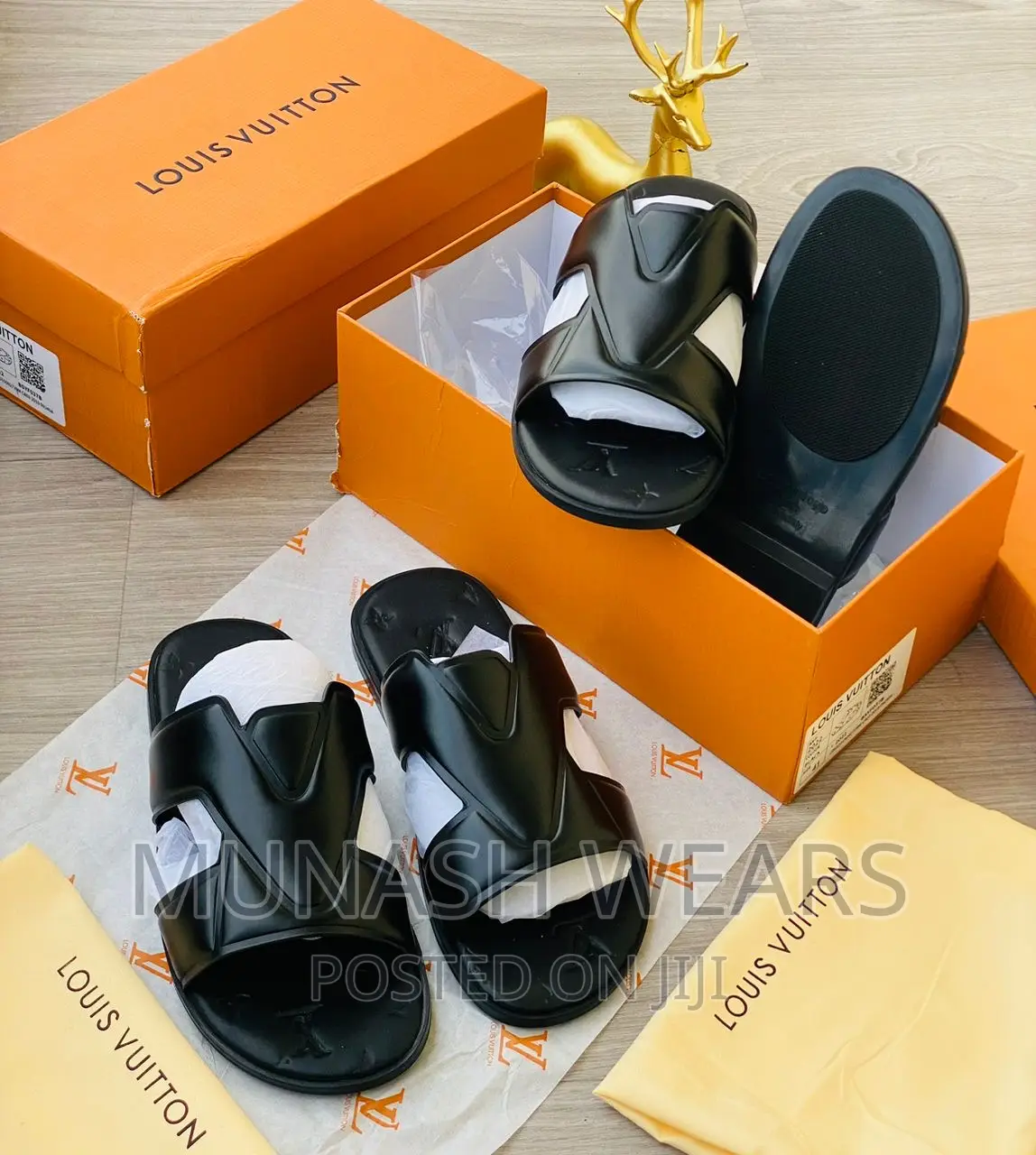 Louis Vuitton Leather Slipers