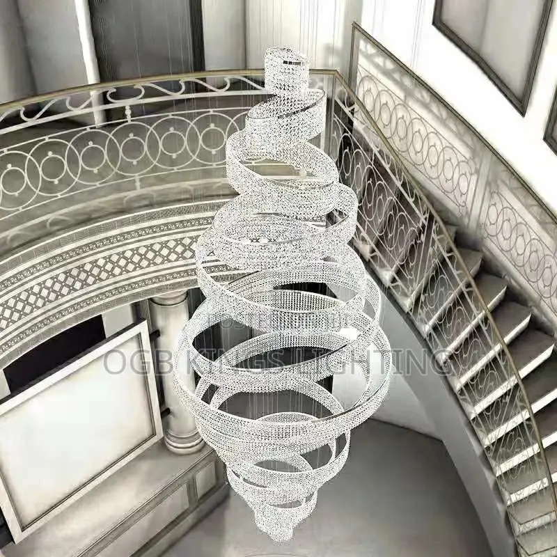 Duplex Building Light Luxury Crystal Chandelier Lighting