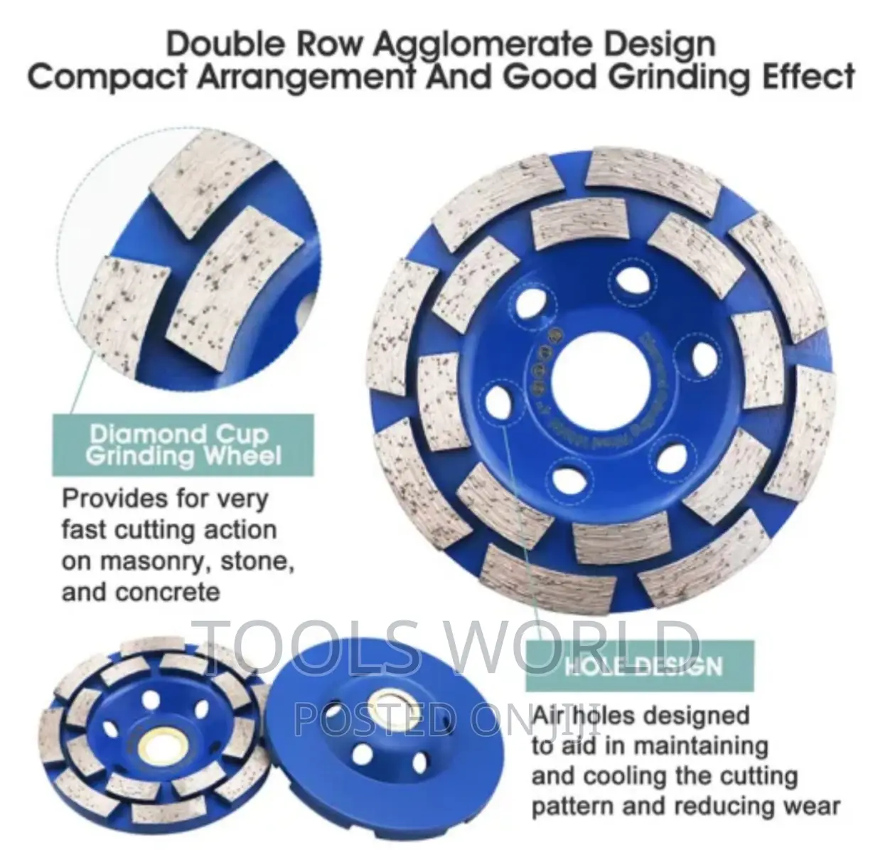 115mm Double Row Diamond Cup Surface Grinding Wheel