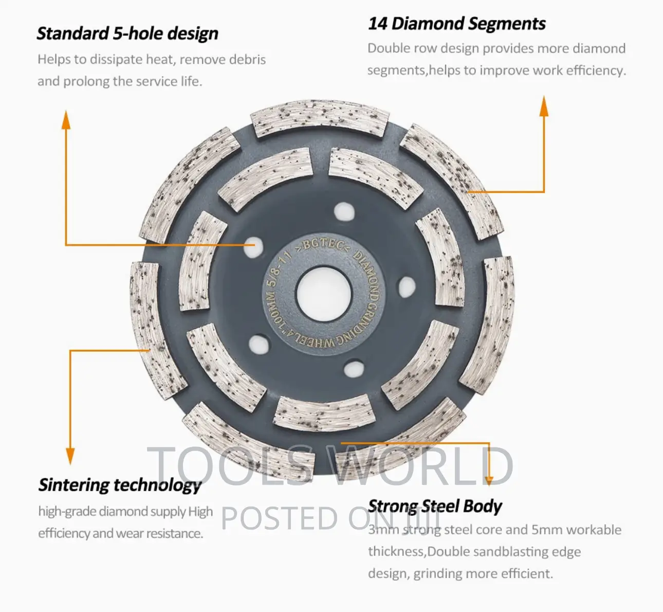 Diamond Cup Surface Grinding Wheel 115mm