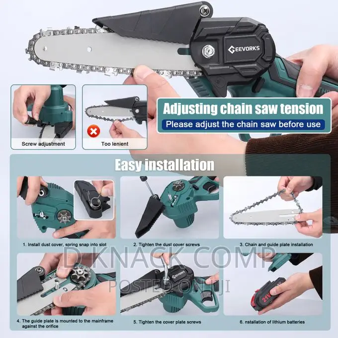 2 Batteries 6inch Portable Electric Pruning Saw Rechargeable