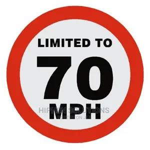 Maximum Speed 70 Kilometers Hour Km/H Speed Limit Sign