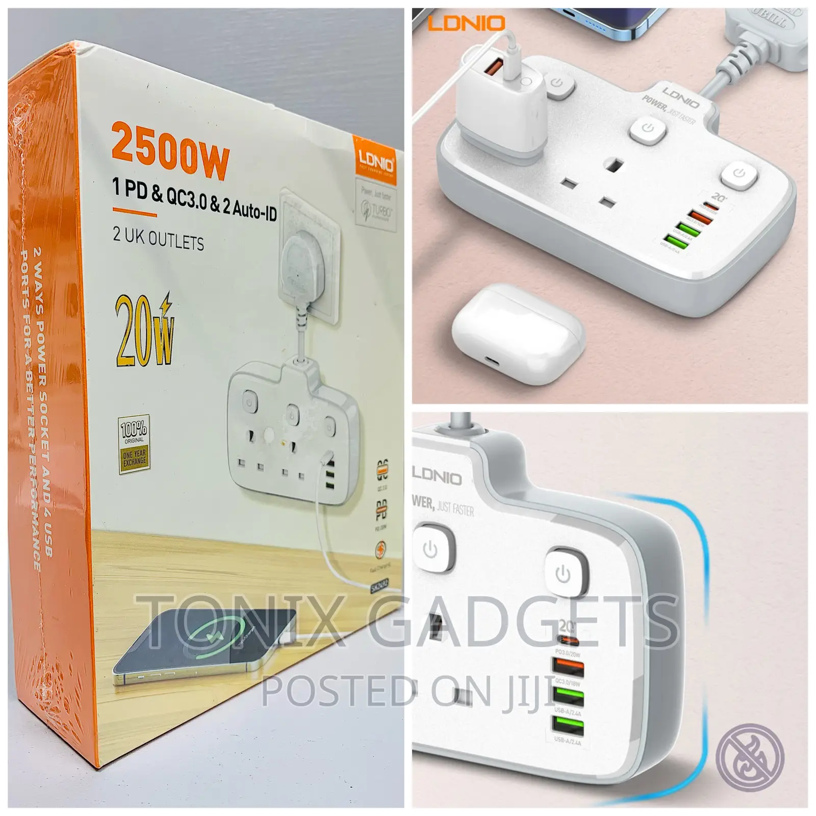 2 Ways Power Extension Socket - 2500W - Model SK2492