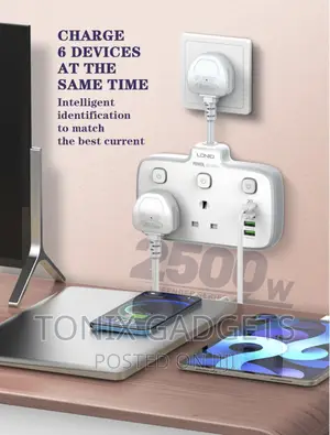 2 Ways Power Extension Socket - 2500W - Model SK2492