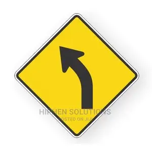 Aluminum Reflective Safety Left Curve Warning Sign