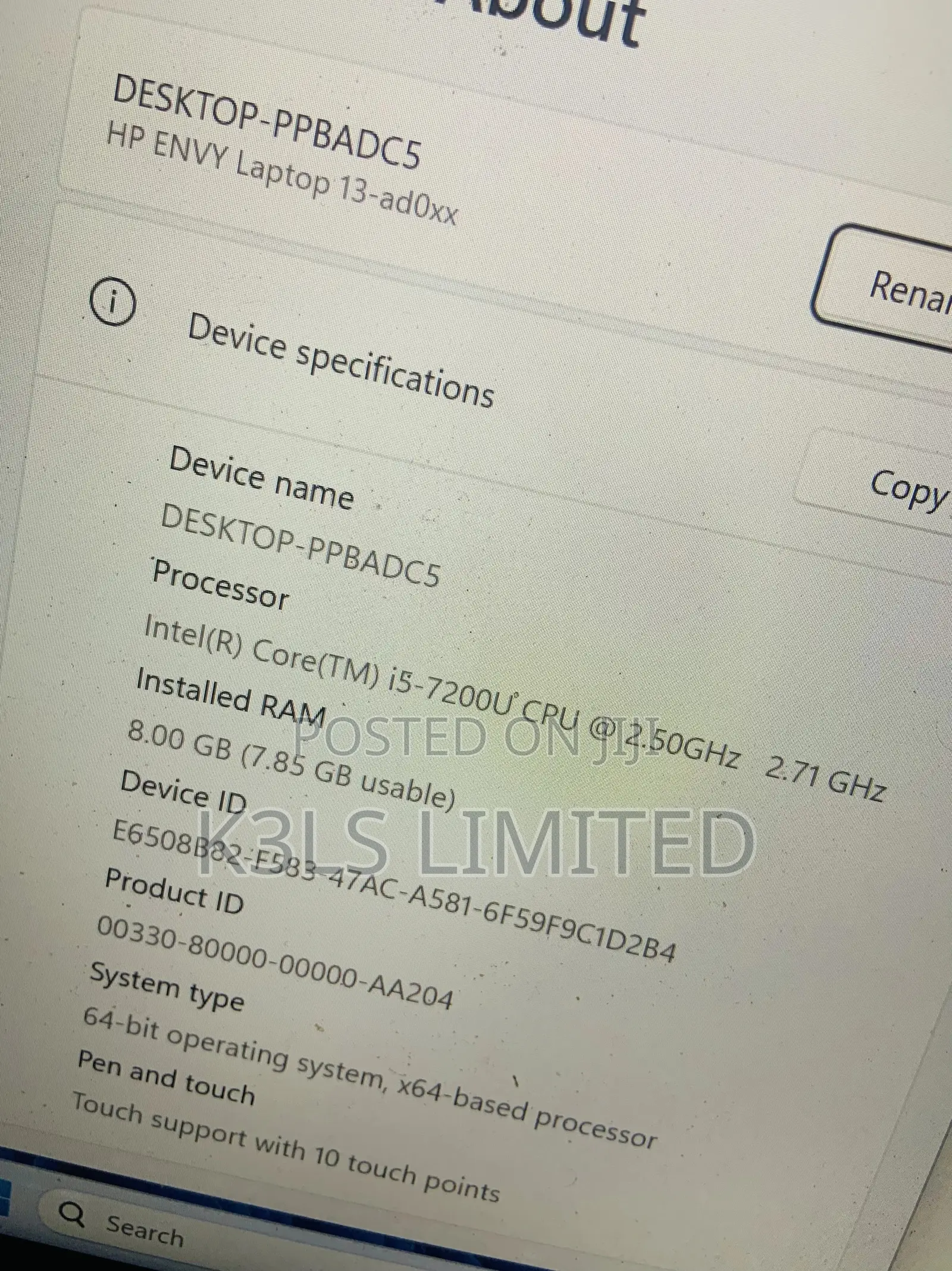 Laptop HP Envy 13 8GB Intel Core I5 SSD 512GB