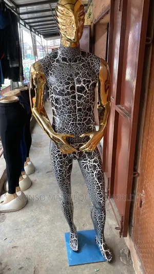 Fibre Male Black Animal Skin and Gold Color