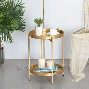 Double-Layer Modern Living Room/Bedroom Small Round Table