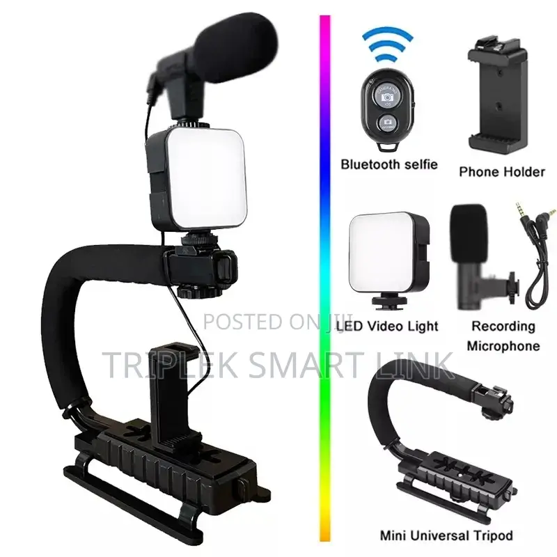U Shape Vlogging Kit Bracket Stabilizer for Phones Camera