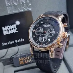 Original Montblanc Leather Strap Watch Available in Store