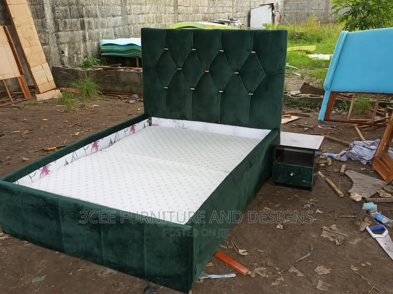 4 and Half Bed Frame, Green