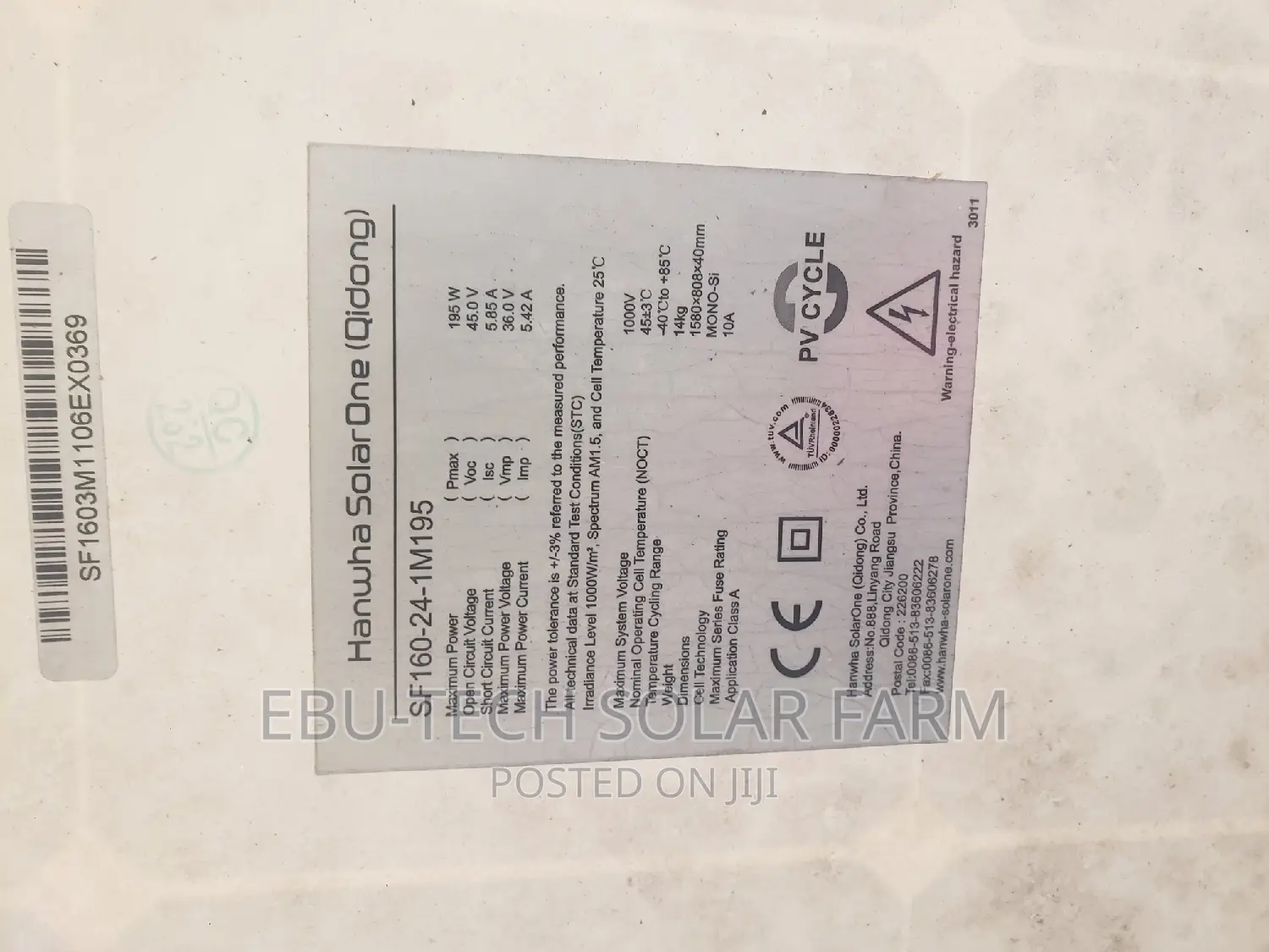 200w Canadian Mono Panel 36v