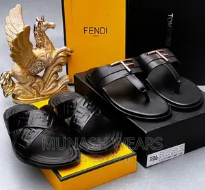Luxury Fendi Leather Slipers