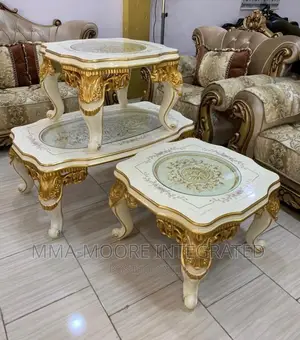 Royal Center Table Set With 2 Side Stools