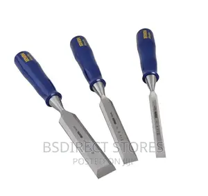 Irwin Marples Bevel Edge Chisel Blue Chip Handle Set Of 3