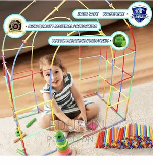 Kids Educational Building Straw Constructor Toys-Stem