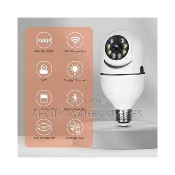360° Wifi Camera | Panoramic CCTV Bulb