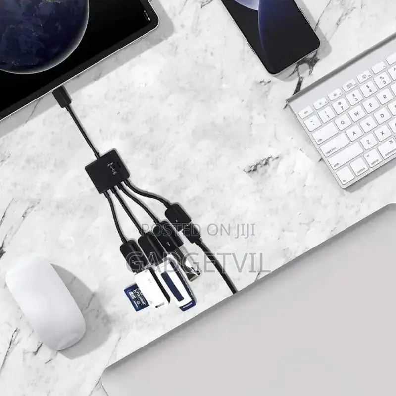 Type C To 3 Usb A Ports + 1 Micro Usb Port Otg Cable