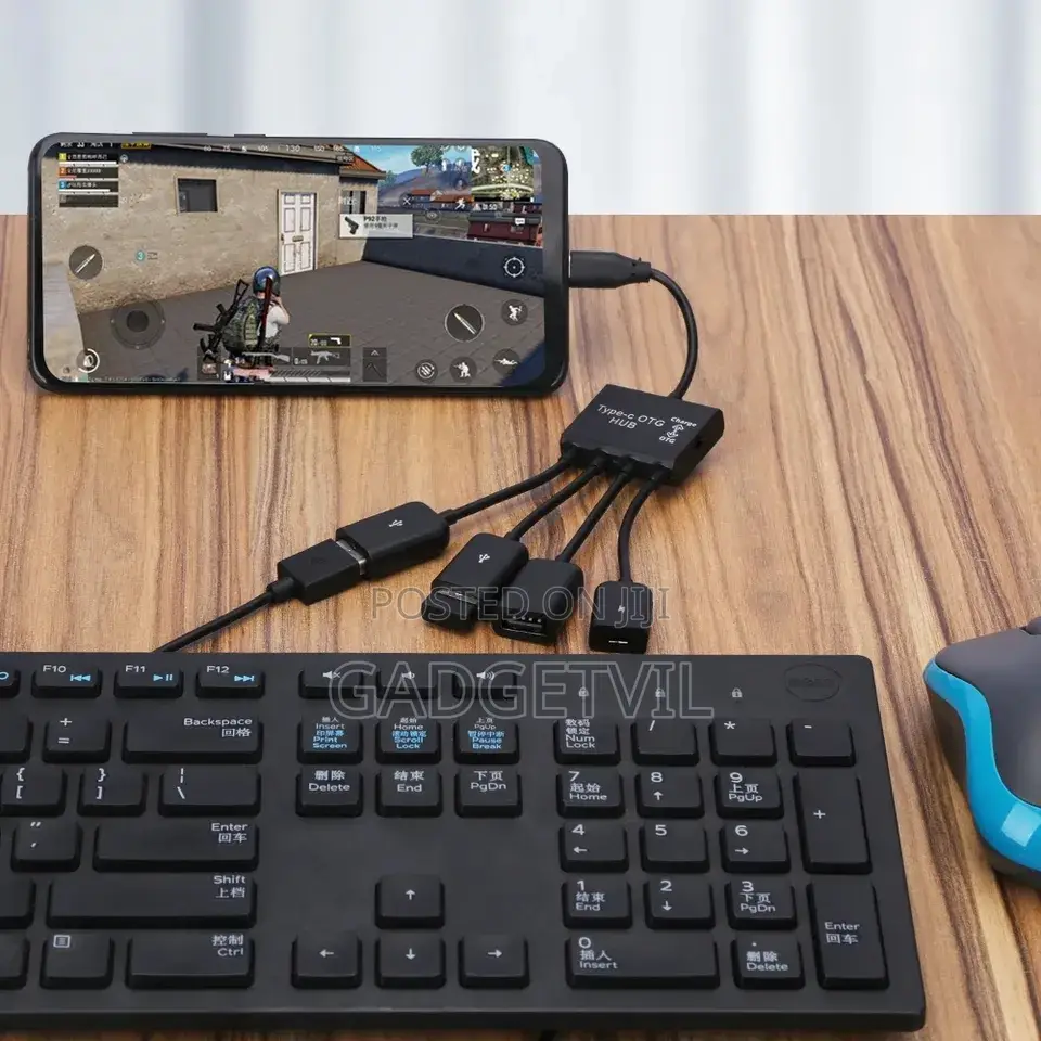 Type C To 3 Usb A Ports + 1 Micro Usb Port Otg Cable