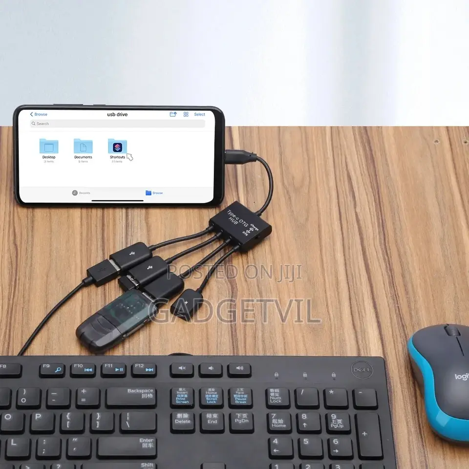 Type C To 3 Usb A Ports + 1 Micro Usb Port Otg Cable