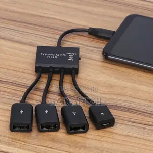 Type C To 3 Usb A Ports + 1 Micro Usb Port Otg Cable