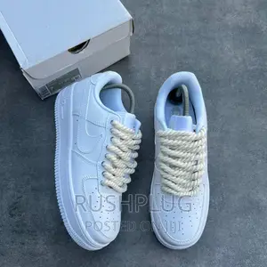 Nike Af1 All White Chunky Lace" L