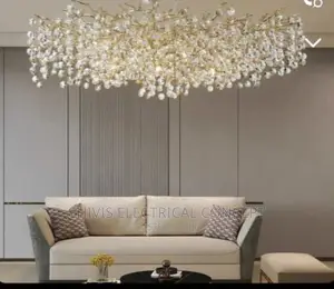 Ceiling Chandelier Gold Money Tree Branch Crystal Pendant