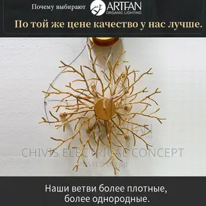 Ceiling Chandelier Gold Money Tree Branch Crystal Pendant