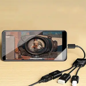 Type C To 2 Usb A Ports + 1 Micro Usb Port Otg Cable