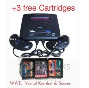 Photo - Sega With 368 Inbuilt Games + Free Cartridges (MK,Soccer,WWE