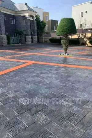 Grey and Orange Lovely Stamped Concrete Just for You