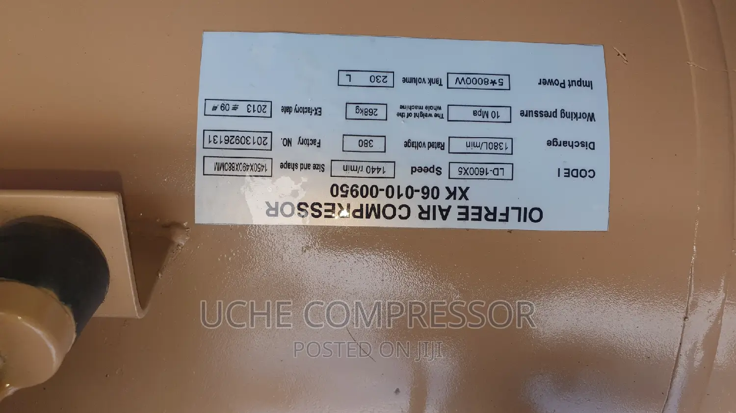 Oli Free Air Compressor 230l 5head