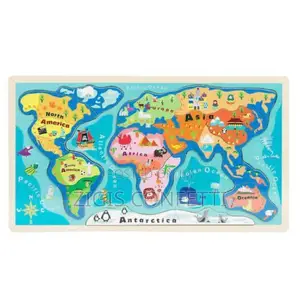Small Foot by Puzzle World Map 4240 Frame